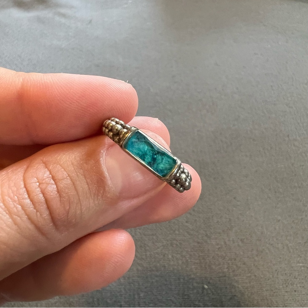 Lagos sterling silver and turquoise ring, size 7